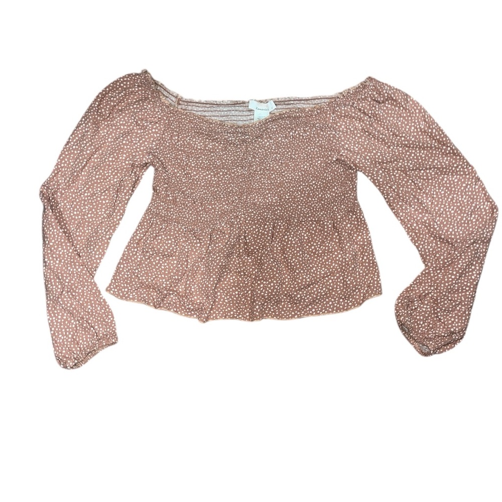 Women's Mauve Polka Dot Long Sleeve Top